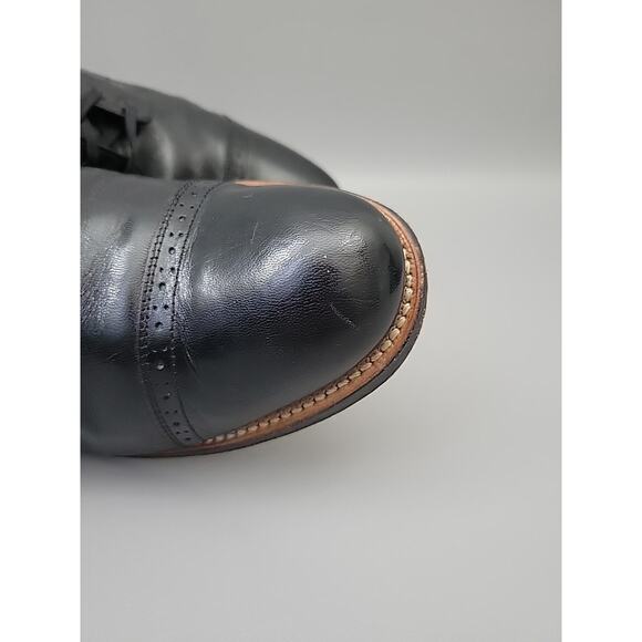 VTG Stacy Adams Madison Oxfords Shoes Mens Size 9.5 D Black Leather Cap Toe main image 10